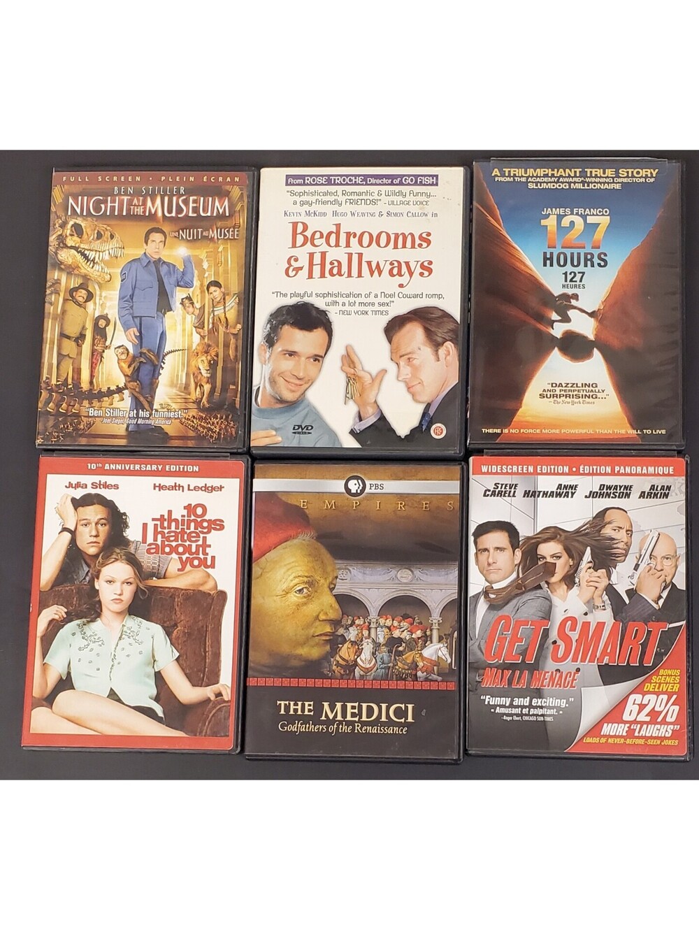 Lot of 6 DVD Movies - Night at the Museum, Bedrooms & Hallways, 127 Hours+ VG